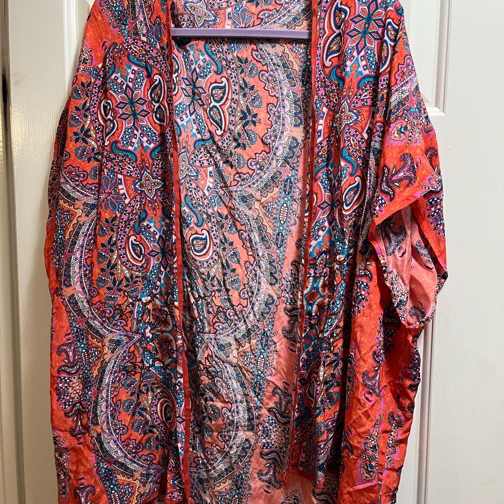 Tolani Women's Paisley Jacket - Red and Blue